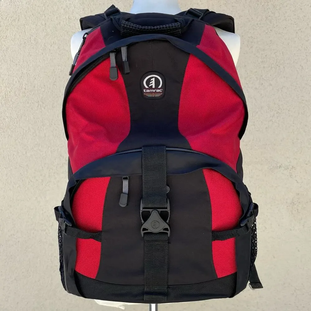 Tamrac Red Black Backpack Camera Bag Laptop Sleeve